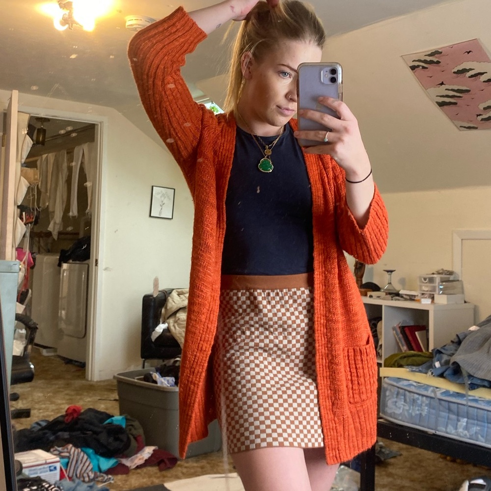 Cozy Orange Cardigan